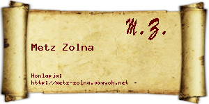 Metz Zolna névjegykártya